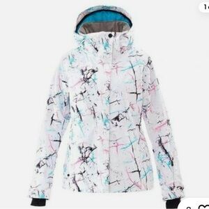 NWT SMN Hooded Colorful Waterproof Winter Ski Coat Size XS